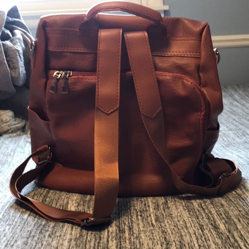 Faux leather backpack